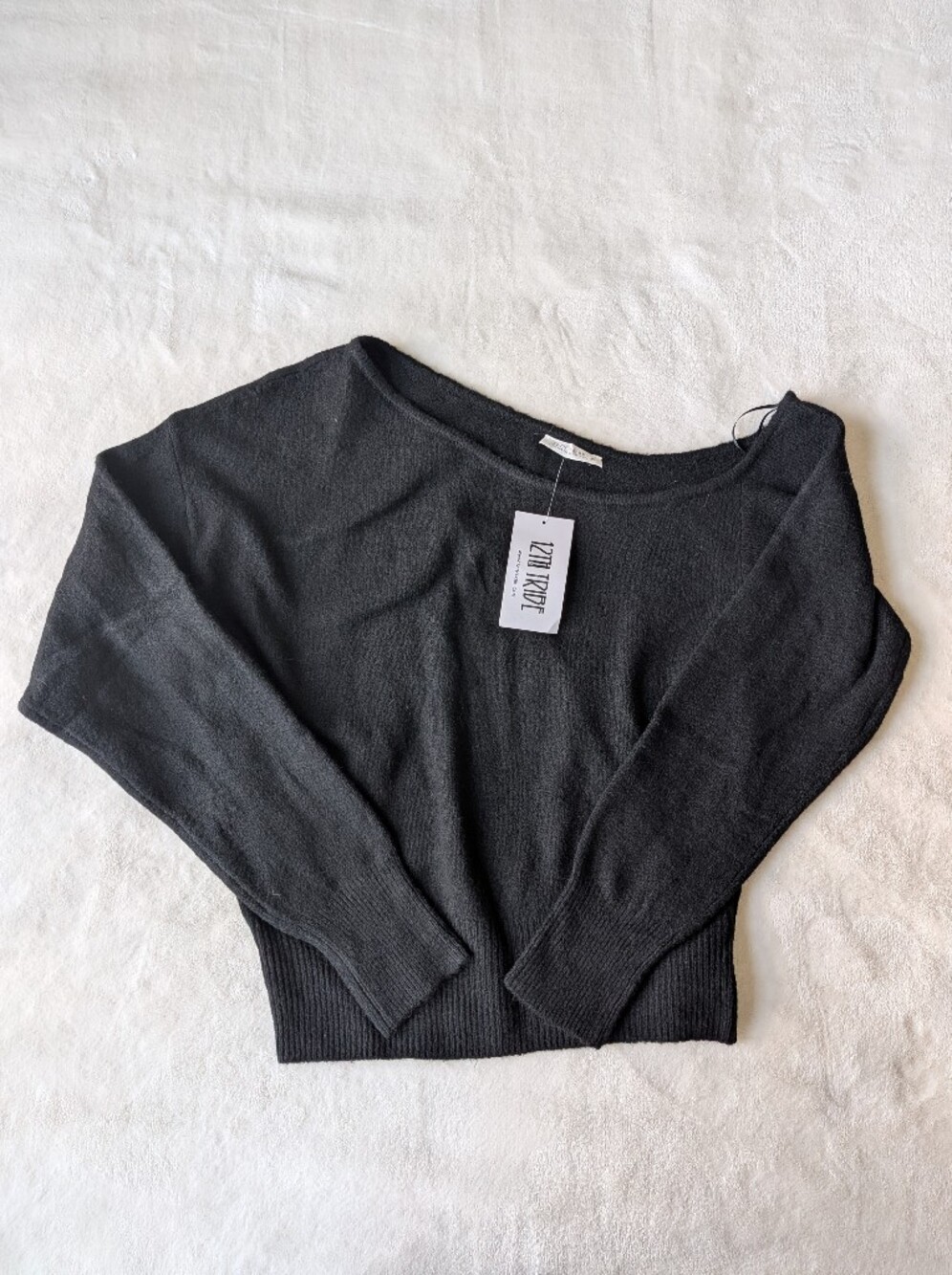 NWT 12th Tribe Margot Black Asymmetrical Sweater - Picture 2 of 5